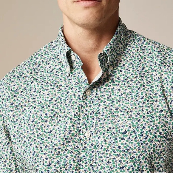 NWT J. Crew Tall Secret Wash Cotton Poplin Button Down Shirt Ellis Floral M T - Picture 3 of 7